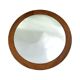 Round vintage mirror with wooden frame Scandinavian style Denmark 1960s