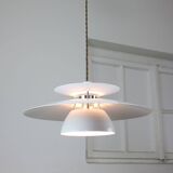 Vintage Danish White Pendant Lamp, 80s