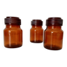 Set of 3 vintage amber glass jars