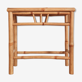 Vintage bamboo harness side table