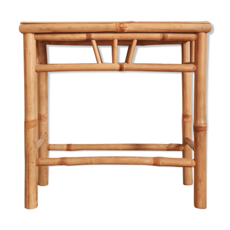 Vintage bamboo harness side table