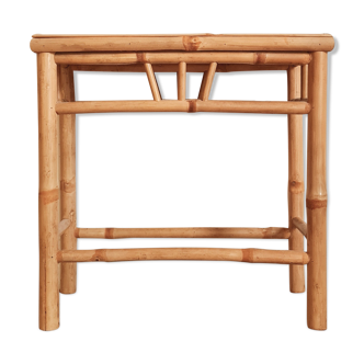 Table d'appoint en bambou vintage