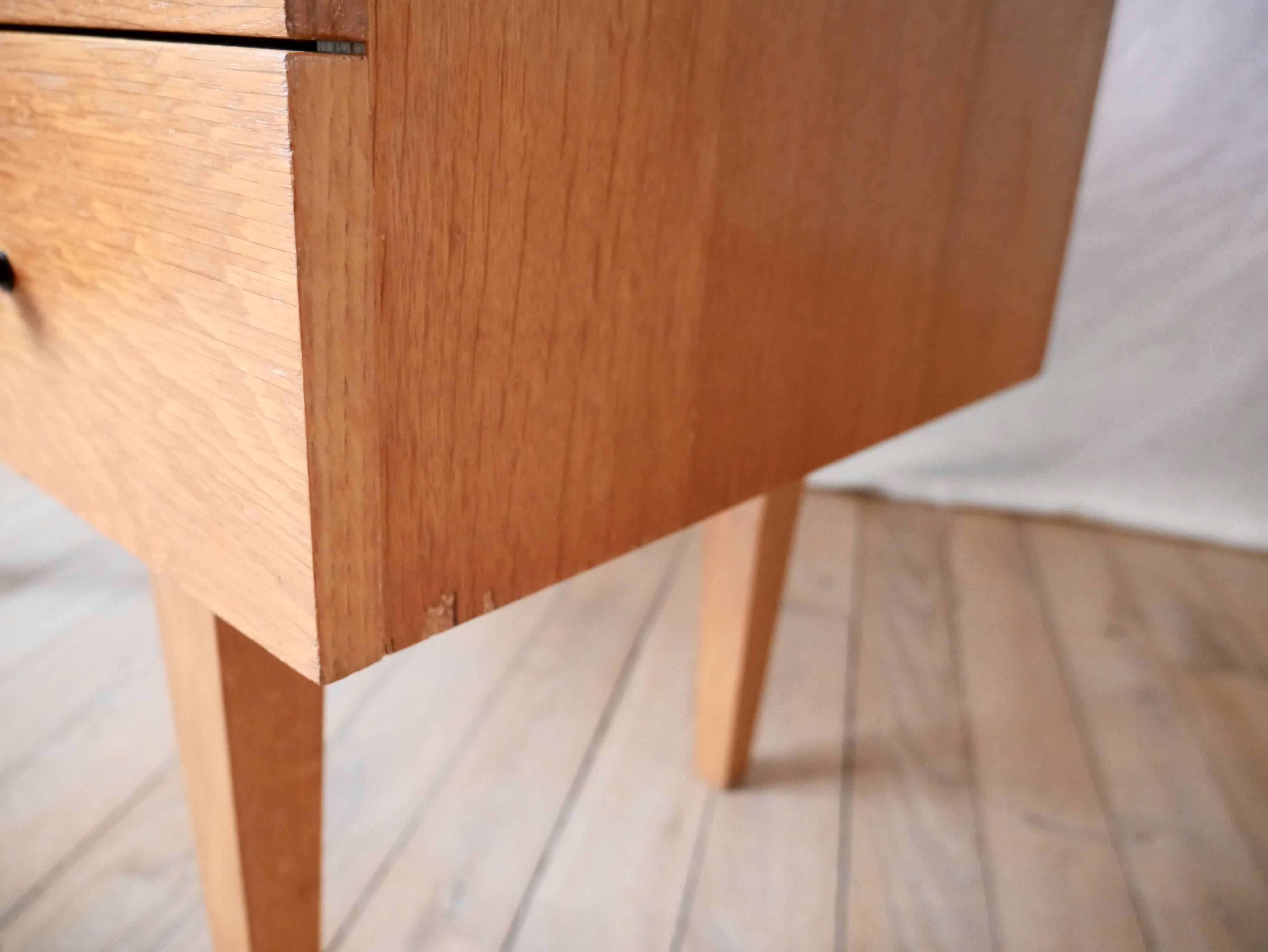 Scandinavian designer chest of drawers in blond oak Mid-Century Circa 1950