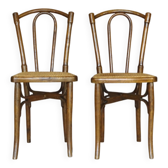 2 chaises bistrot cannées Cambier Belgique 1920- N°233 -
