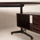 T96 Rosewood Boomerang Desk by Osvaldo Borsani for Tecno, First Edition, 1950