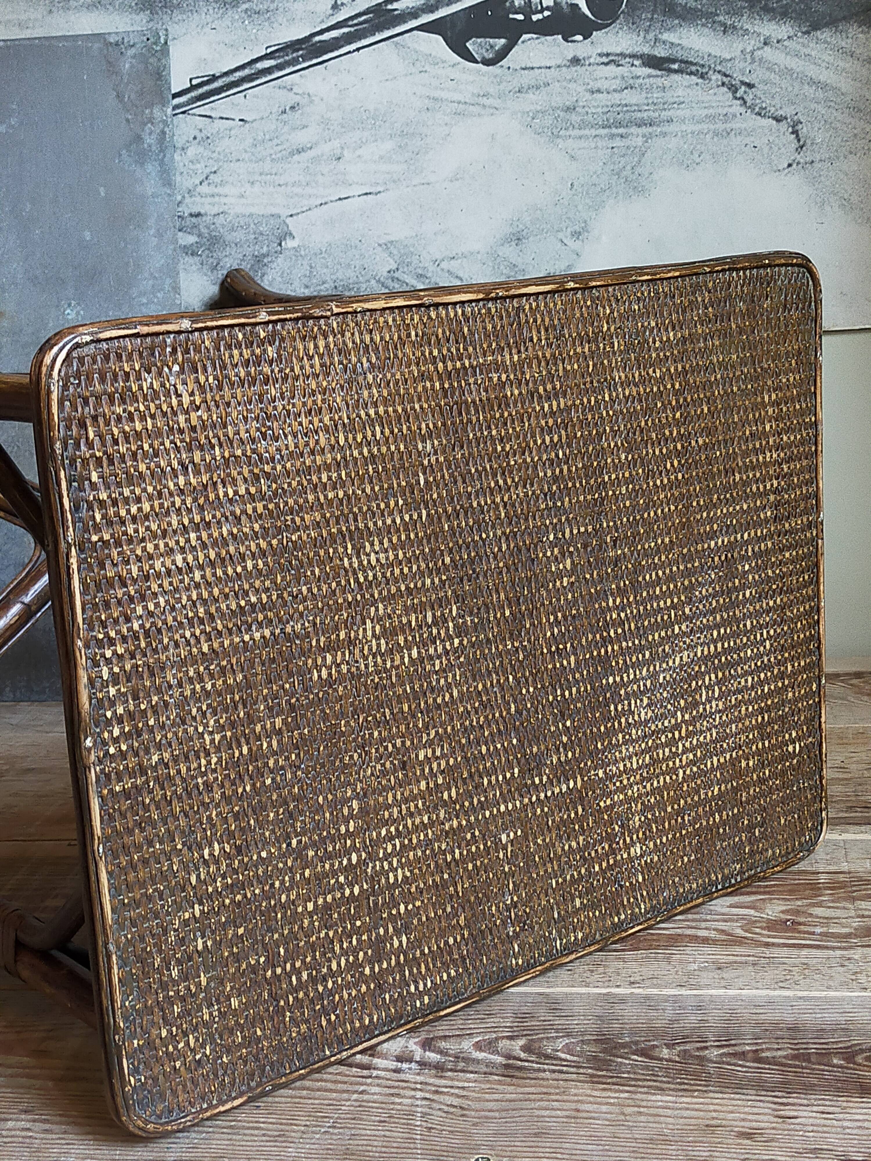 Side service table in old rattan