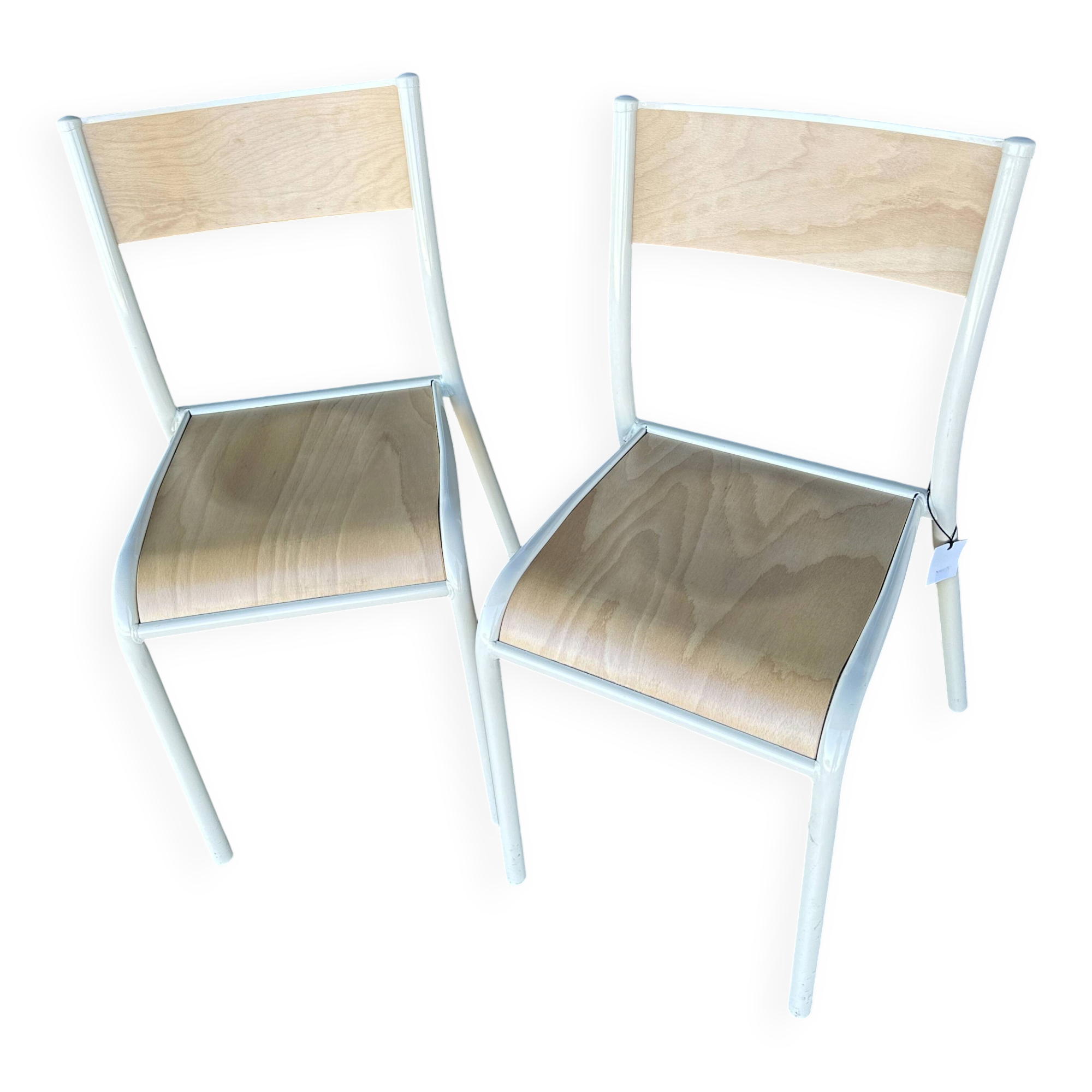Mullca 510 chair pair in beige and natural version.