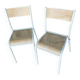 Mullca 510 chair pair in beige and natural version.
