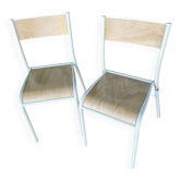 Mullca 510 chair pair in beige and natural version.