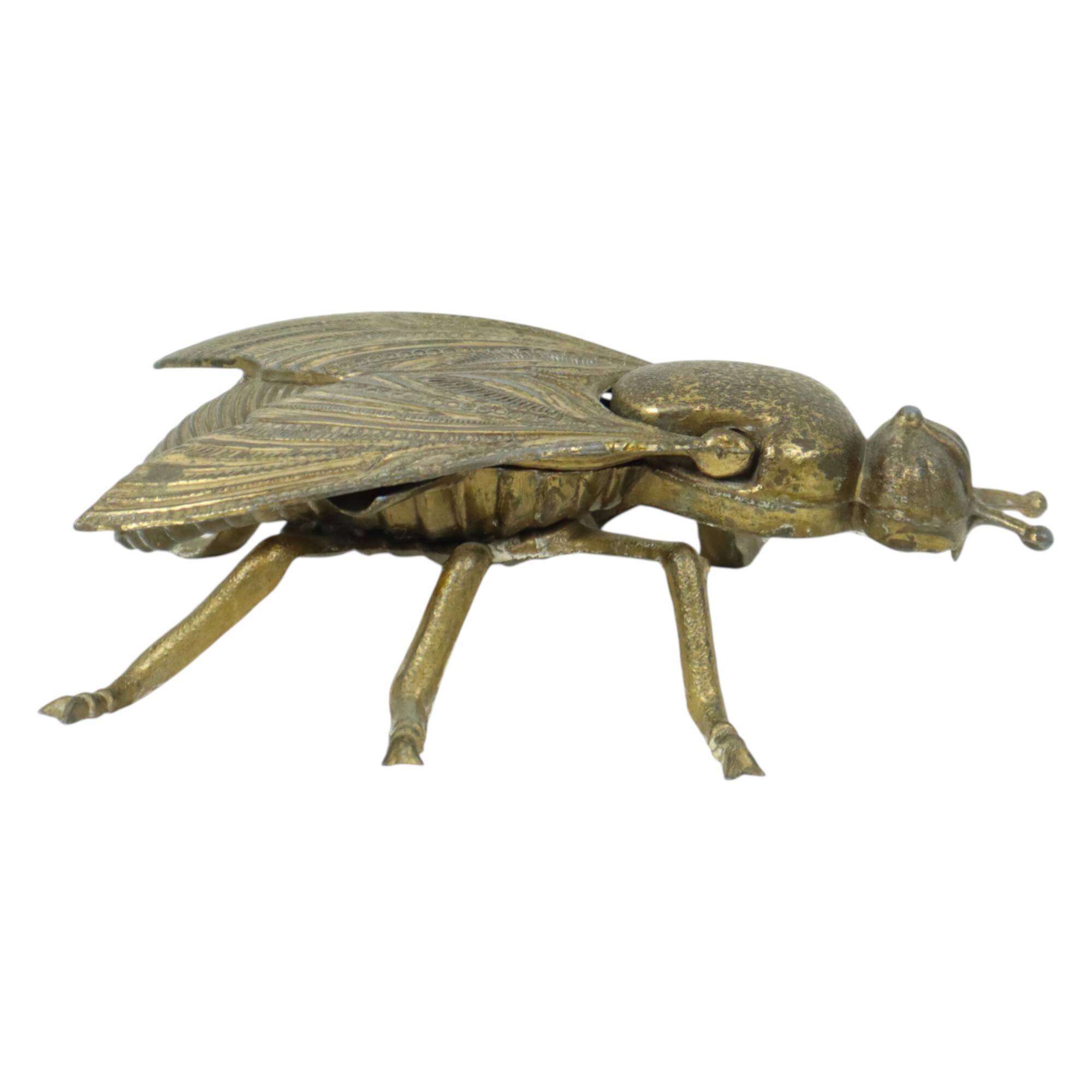 Vintage Copper Ashtray Figurine Fly Brass Italy 1960s