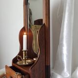 Vintage wooden table dressing table mirror 28x67cm