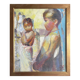 Tableau HST Patrice Landauer (1965) Orientaliste Africaniste "Les deux enfa