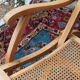Fauteuil pliant canné en bois massif