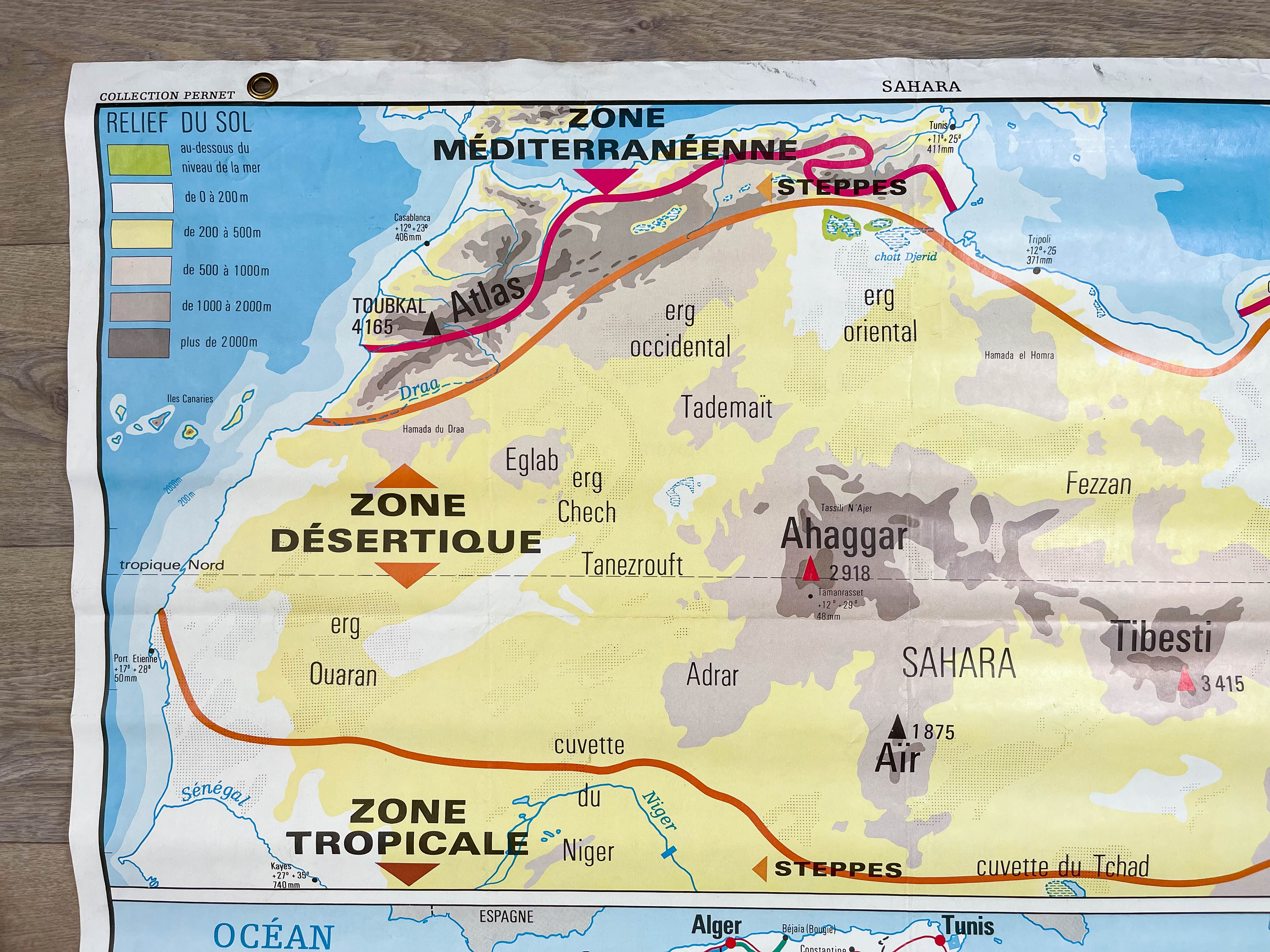 Vintage school map of West Africa / Sahara by Hachette Rossignol