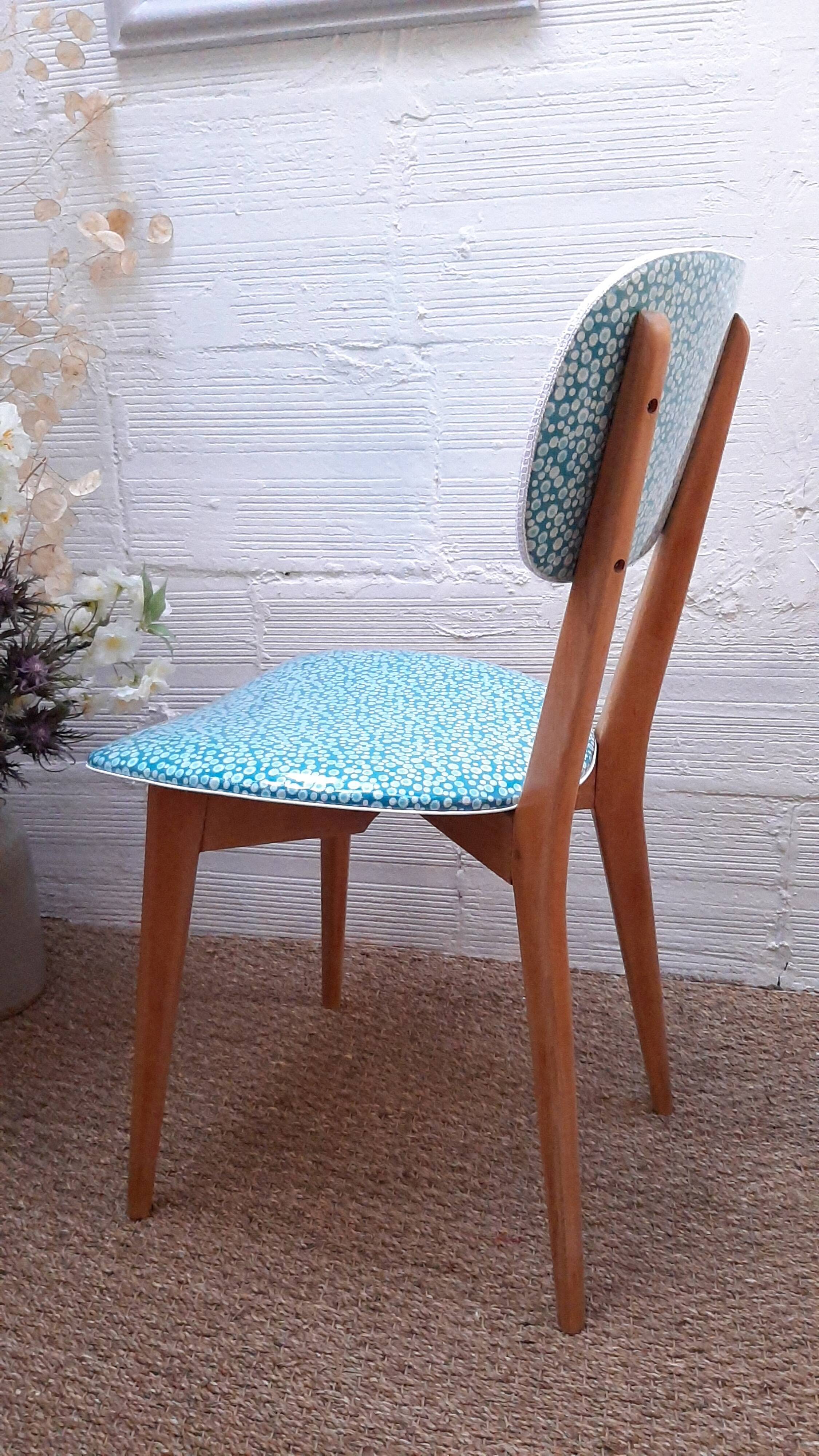 Vintage 1950s bistro chair revisited Petit Pan fabric