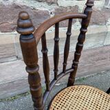 4 vintage curved wood coffee bistro chairs