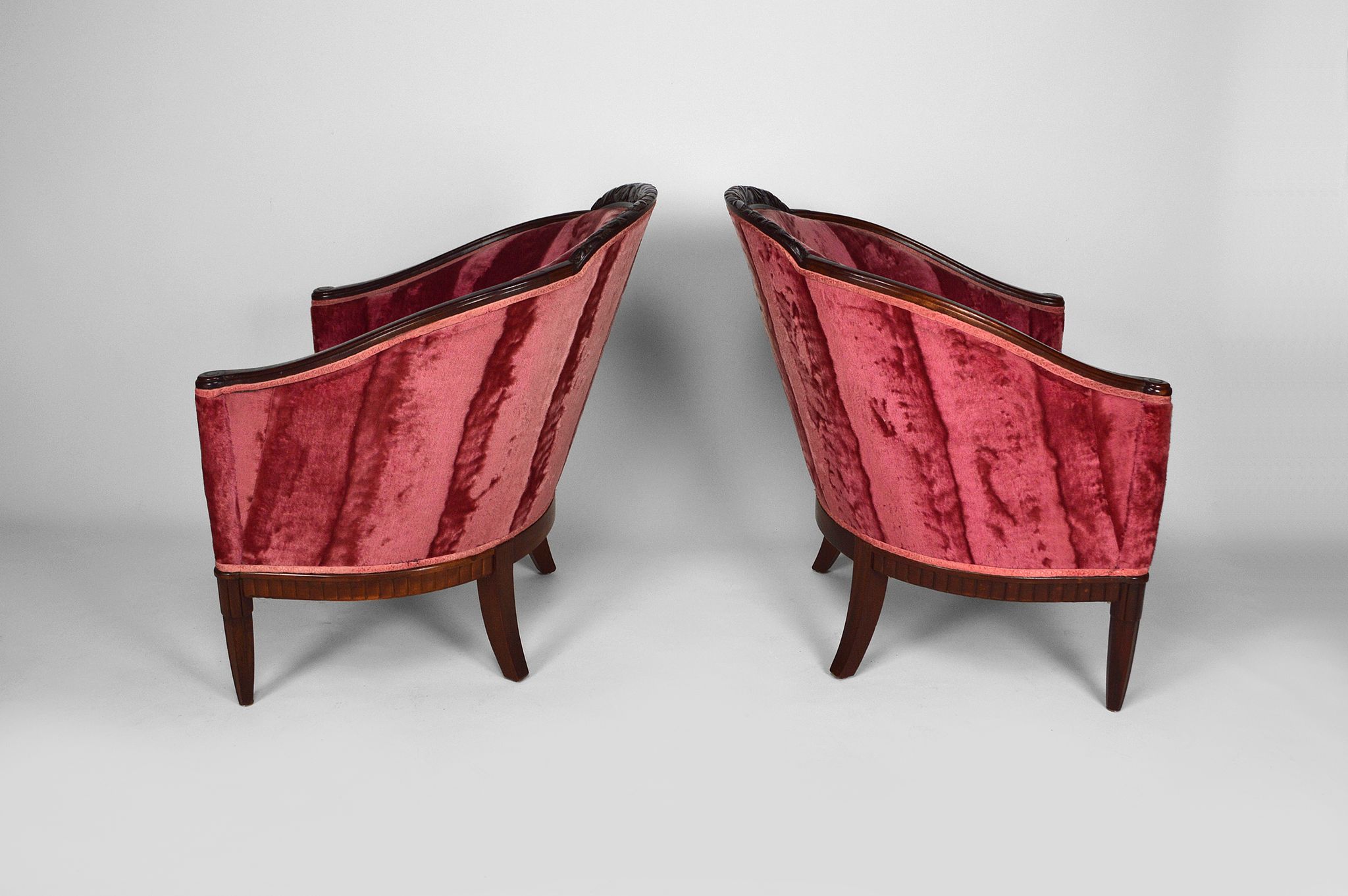 Art Deco Salon by Paul Follot in pink velvet, circa 1920