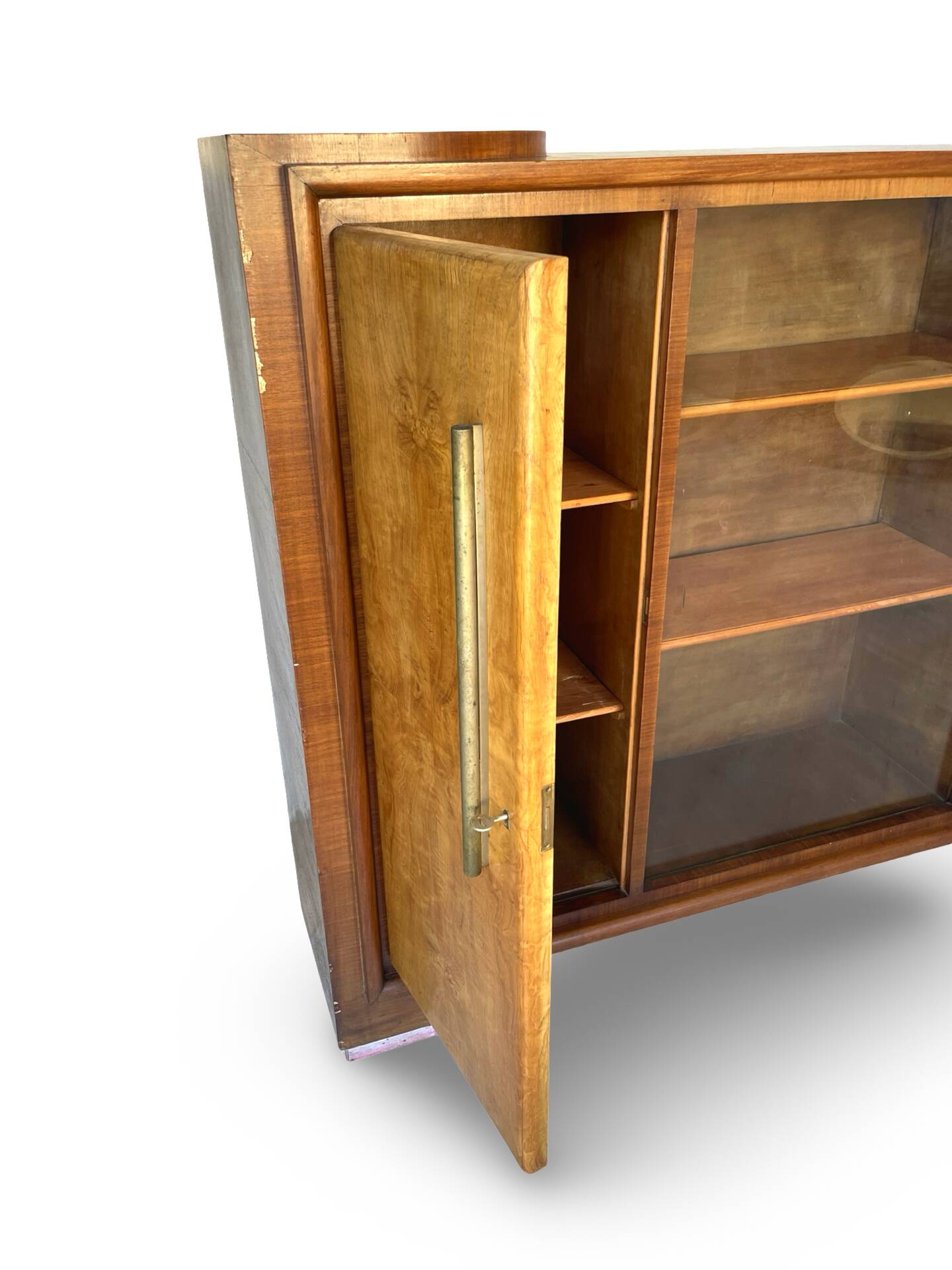 Striking Art Deco birch wood sideboard