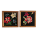 Pair of flower canvas tapestry frames from the 1970s