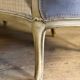 Louis XV style carved and painted wooden basket seat, 19th century.