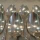 12 silver plated soup spoons by Boulenger, Art Nouveau Chardons