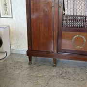 Large antique library from the Empire/Napoleon III period in mahogany and gilded bronze.