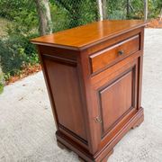Louis-Philippe style bedside table or end table in cherry wood from the 1980s.