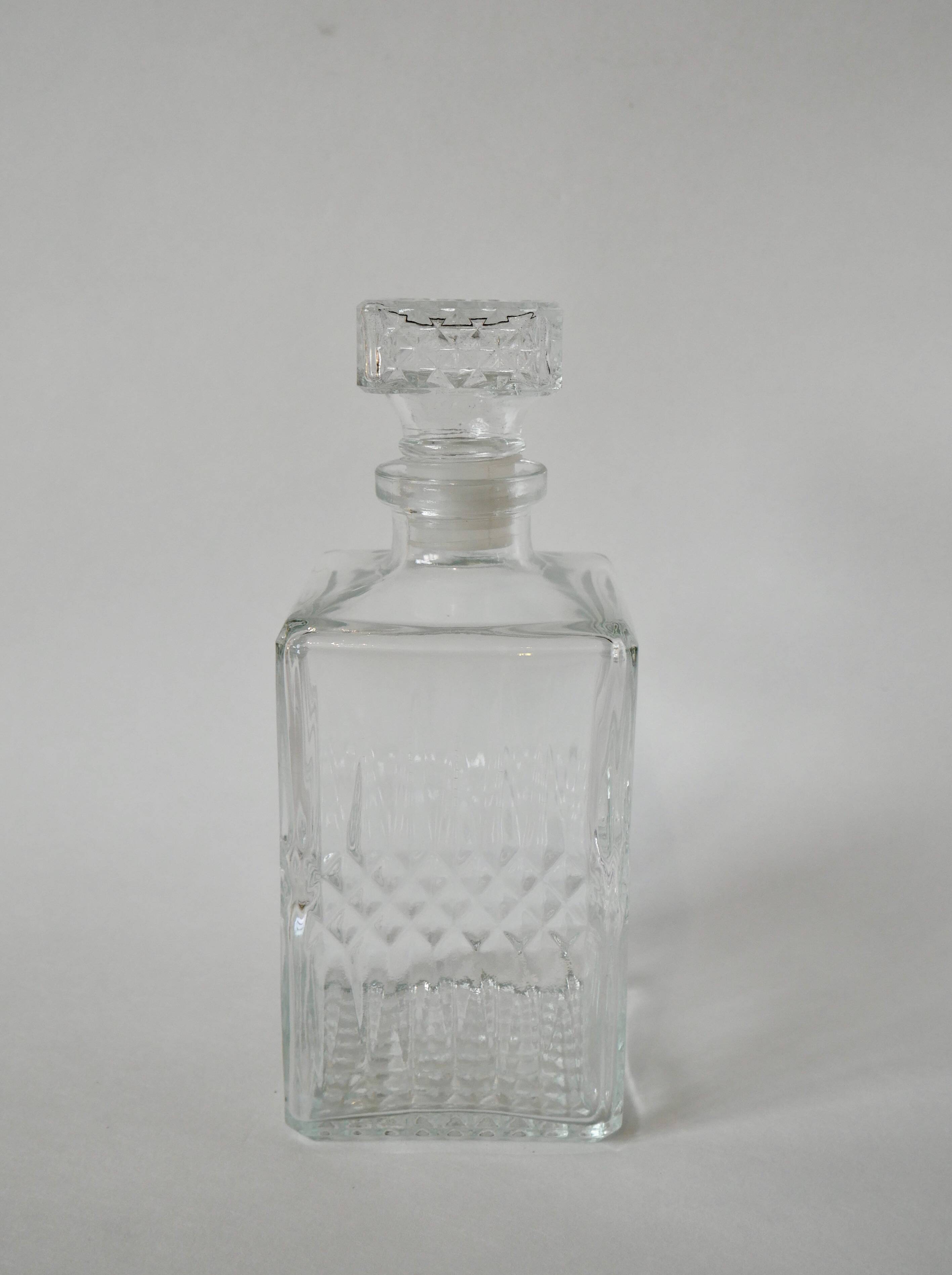 glass whiskey decanter 1970 25 X 9.5 cm