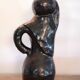 Black enamel ceramic pitcher , signed Raymond camard 1950