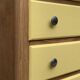 Chiffonnier art déco chêne brut et jaune