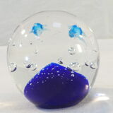 Sulphide / Paperweight THE DOLPHINS with a blue background