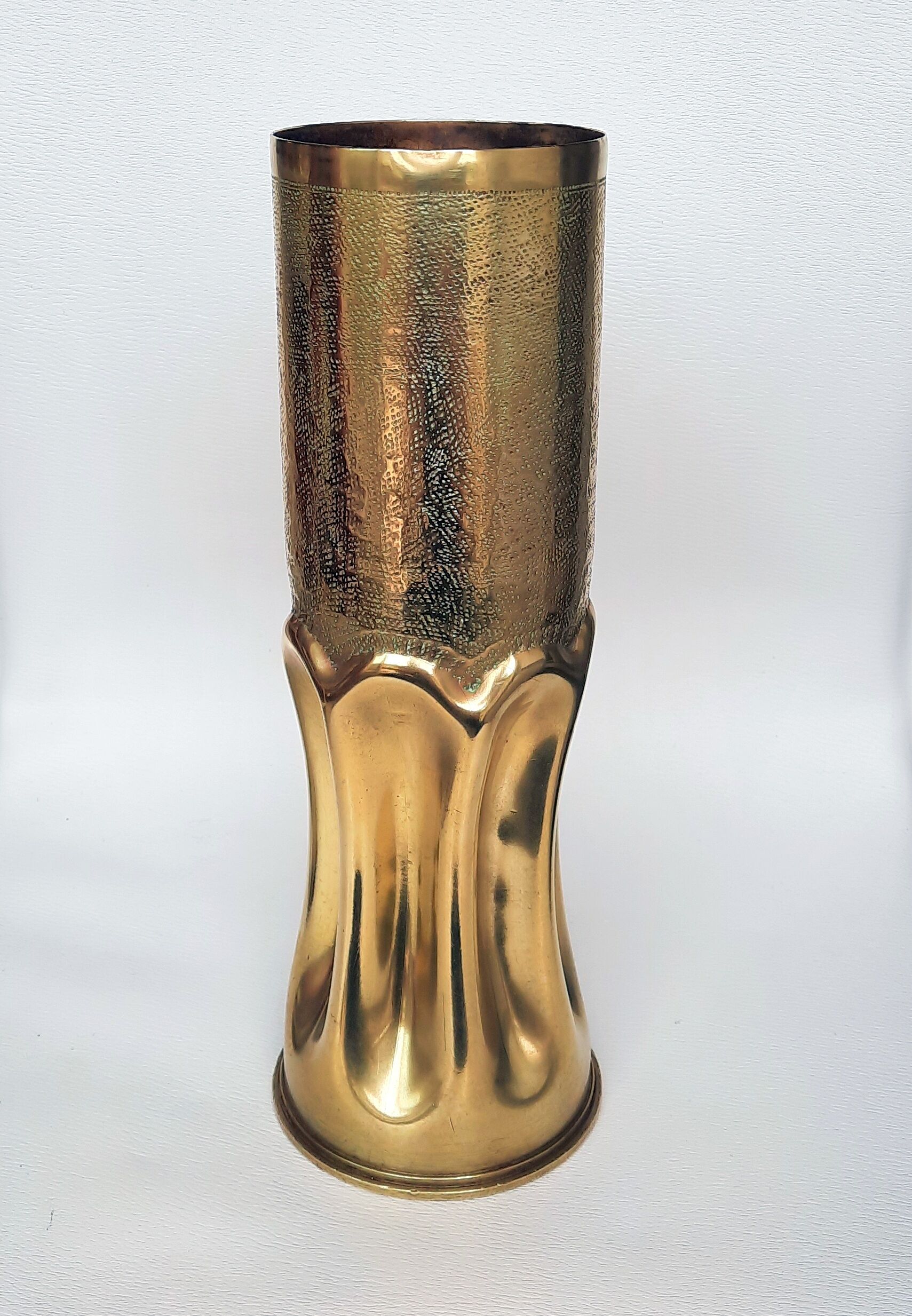 Bronze Vase - Hairy Crafts of World War 1 - Shell Casing Decorated Pink