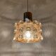 1 of 2 Large Bubble Glass Pendant Lamps by Helena Tynell for Glashütte Limb