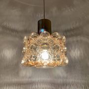1 of 2 Large Bubble Glass Pendant Lamps by Helena Tynell for Glashütte Limb