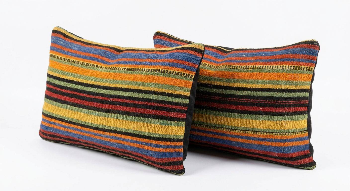 Set of 2 vintage kilim cushion covers 36x51 cm