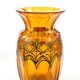 Art déco vase, honey crystal, galvanic coating, Poland, 1930s