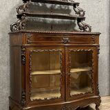 Curved Napoleon III period library display case in mahogany circa 1850