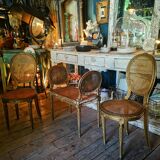 Set of Louis XVI-style bench and 2 chairs