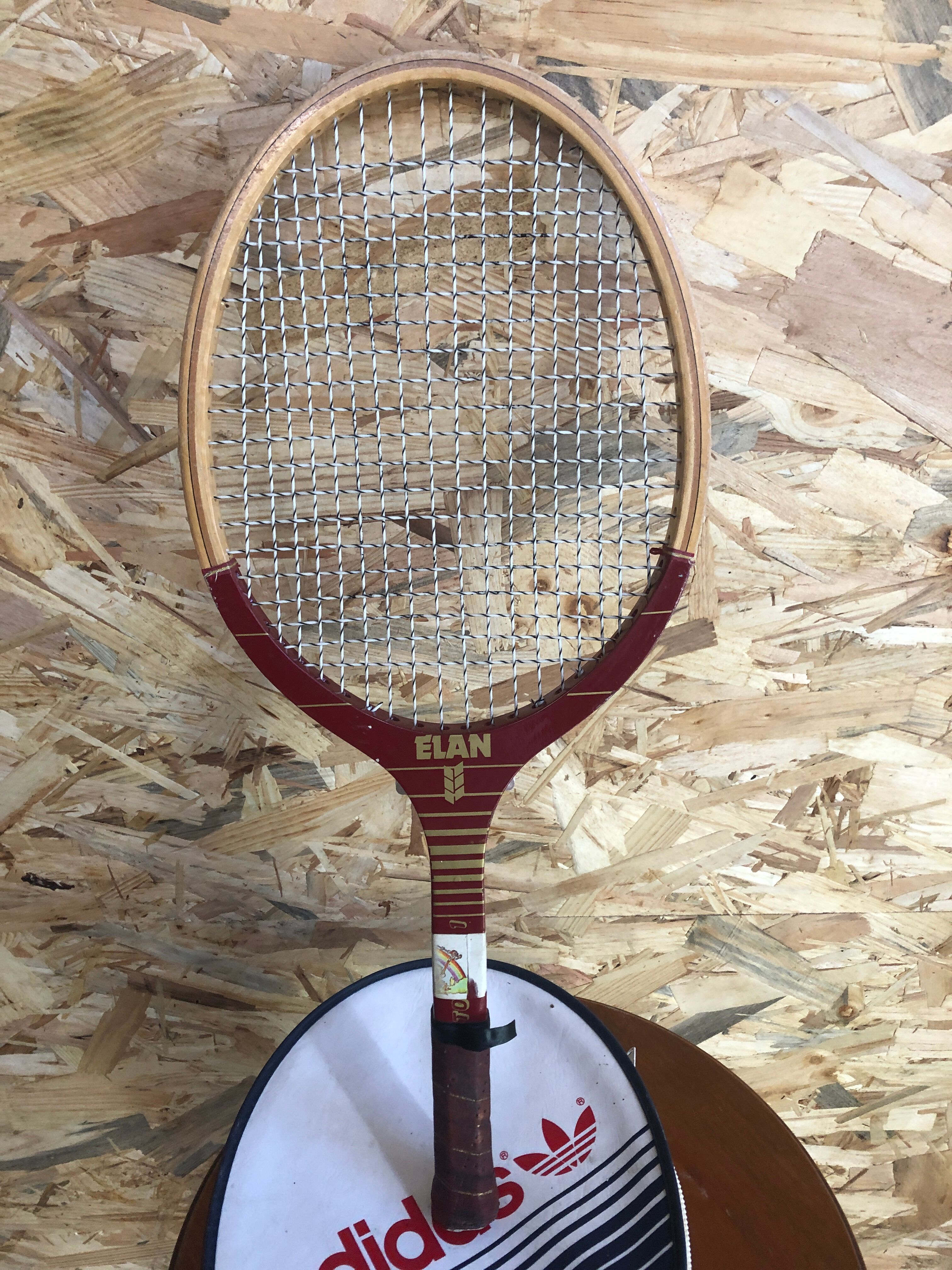Raquette tennis elan kid bois avec housse adidas sport vintage
