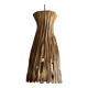 Suspension or lampshade in natural organic teak, tubular, H30 D22.
