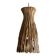 Suspension or lampshade in natural organic teak, tubular, H30 D22.