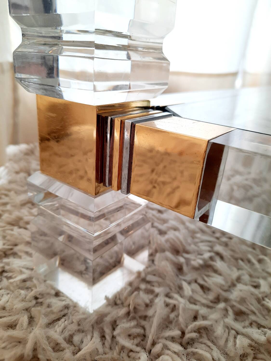 Coffee table in Altuglass "Romeo" 70s/80s