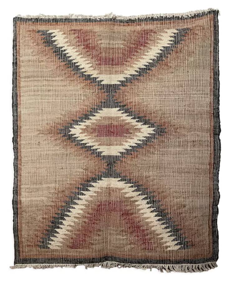 5 x 8, hemp-cotton handwoven kilim area rug