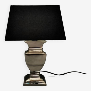 Druline ~ contemporary living room lamp ceramic silver black shade