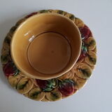 Jam maker, compotier, pot, candy slurry Sarreguemines strawberries