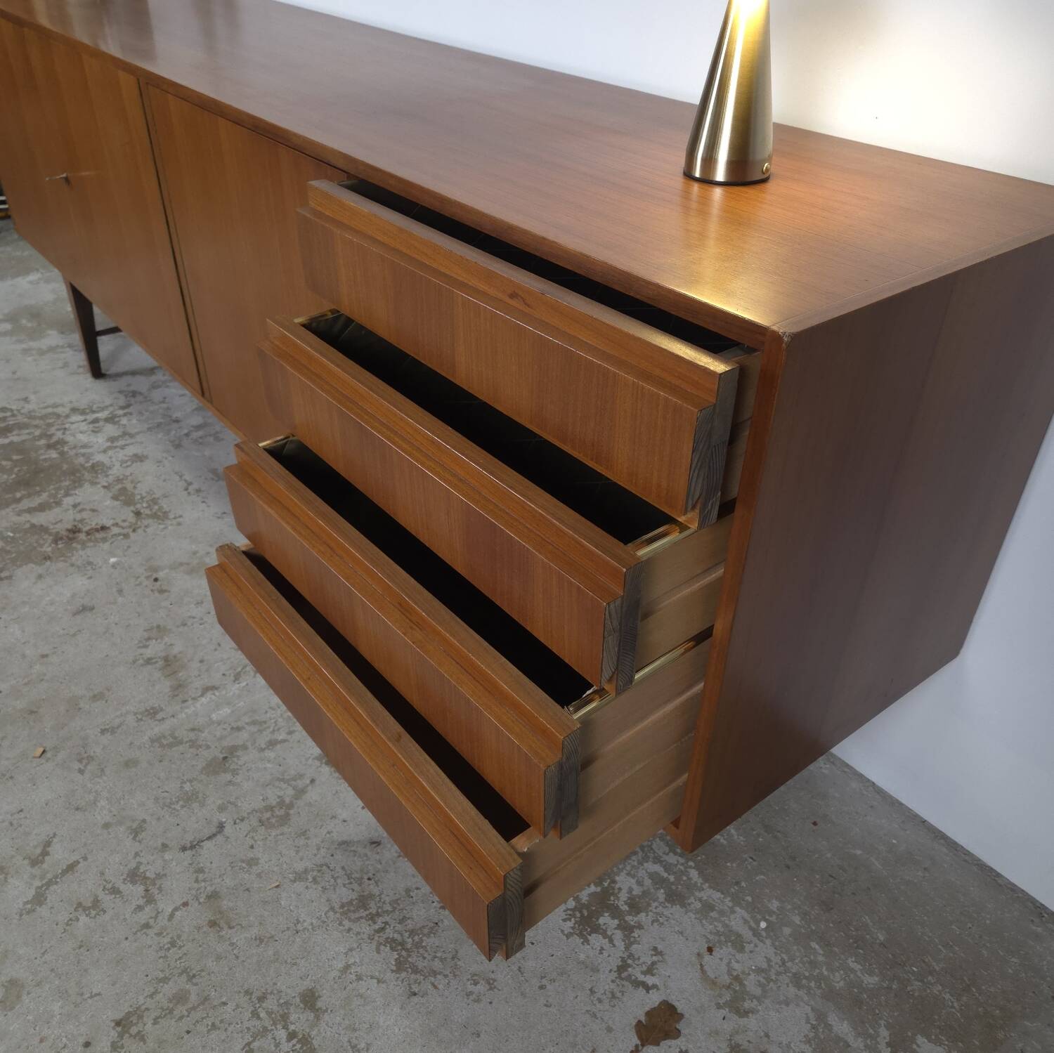 Vintage 60s - 70s teak sideboard German, TV cabinet