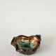 Ceramic shell-shaped catchall, brown and blue, 1970.