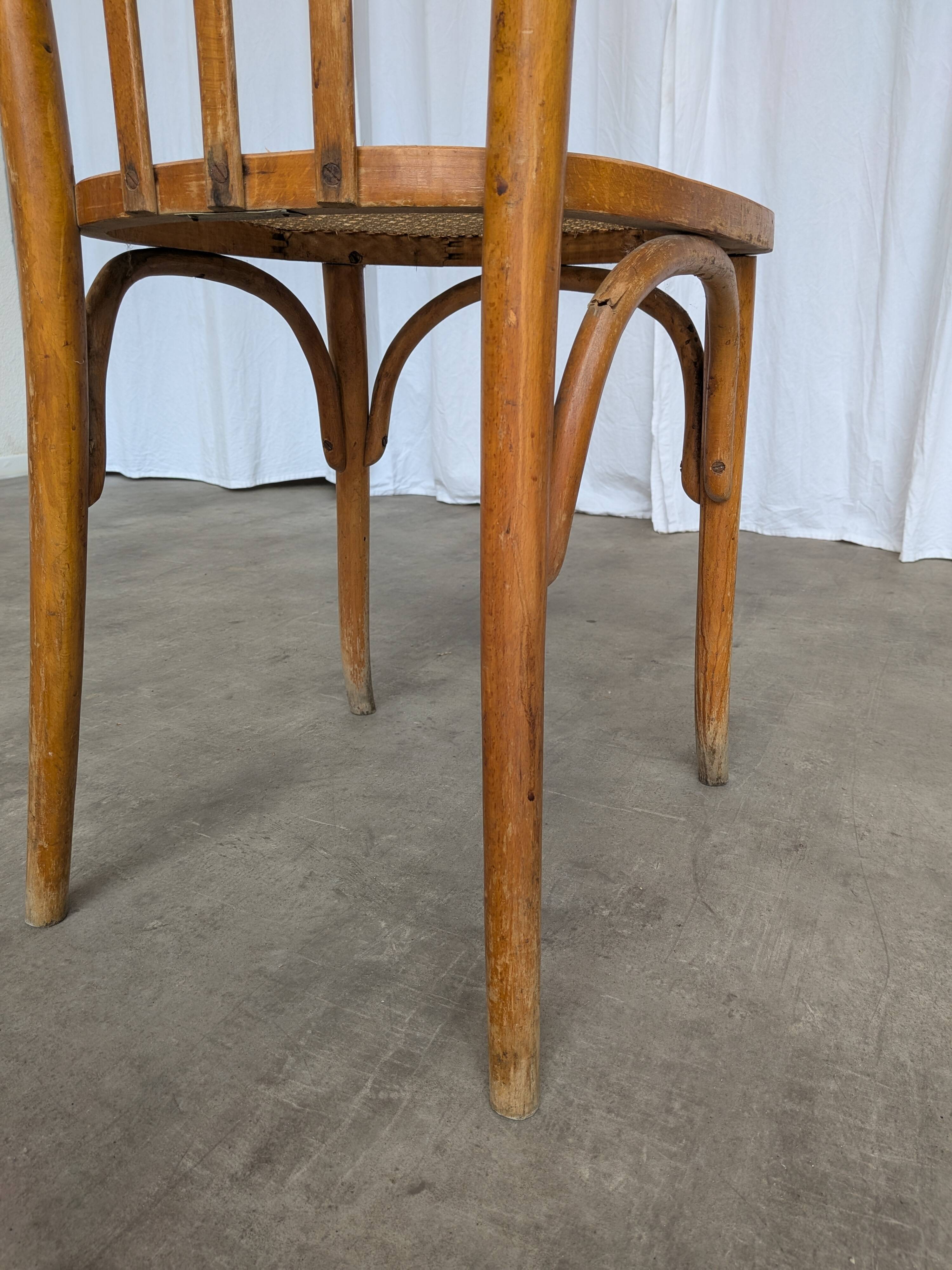 Vintage Cane Seat Dining Chair: 1970s Yugoslavia, Boho Interior