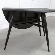 Table basse Ercol 1960 modèle 308  coffee table demi lune noir mate