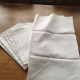Series of 6 old large damasse towels